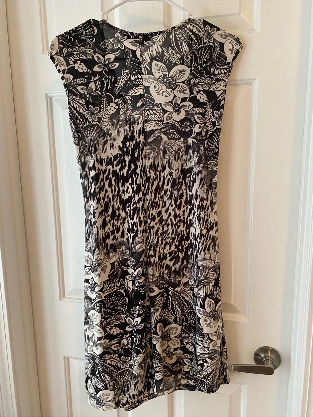 Mlle Gabrielle Black & White Floral-Print Midi Dress - Picture 2 of 4